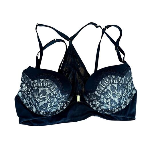 Victoria's Secret Very Sexy Push-up 32B Black and Tan Lace Women's - Picture 1 of 3